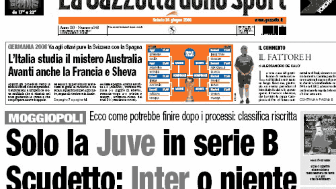 La sentenza sportiva di Calciopoli rivista alla luce di quanto emerso