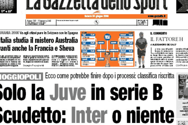 La sentenza sportiva di Calciopoli rivista alla luce di quanto emerso